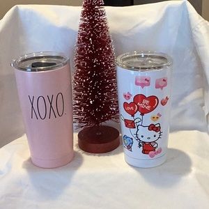 Valentine Tumblers - Hello Kitty & Rae Dunn XOXO - set of 2 tumblers